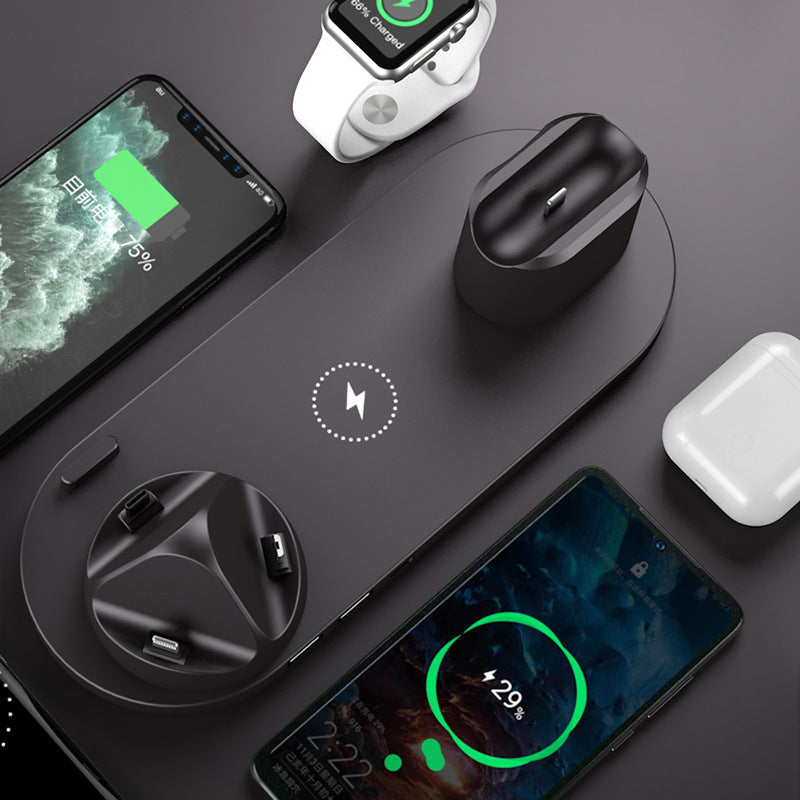 6-in-1 Wireless Fast Charging Dock Station for iPhone, Apple Watch & AirPods – Multi-Device Charging Pad
