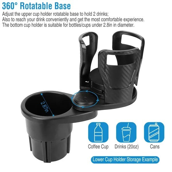 Dual Cup Holder Expander For Car
