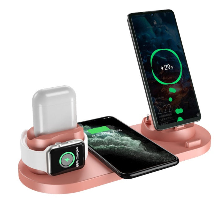 6-in-1 Wireless Fast Charging Dock Station for iPhone, Apple Watch & AirPods – Multi-Device Charging Pad