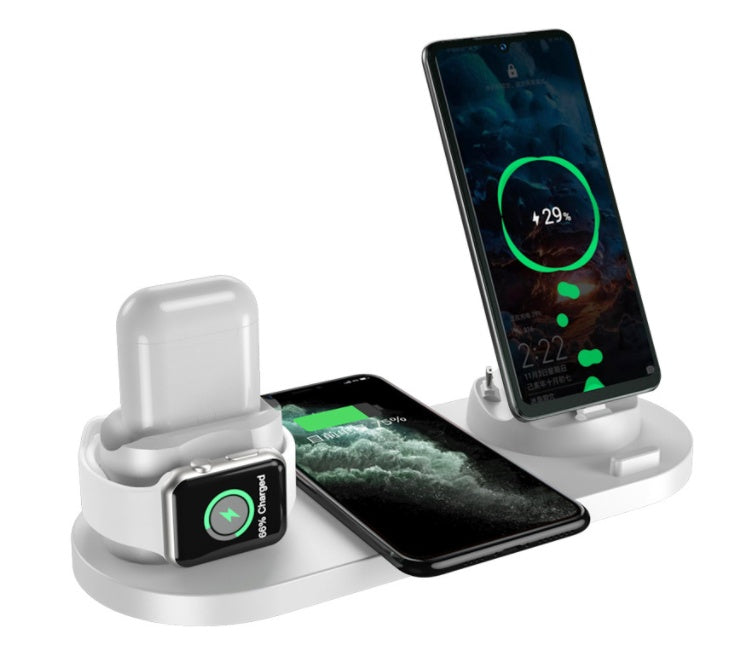 6-in-1 Wireless Fast Charging Dock Station for iPhone, Apple Watch & AirPods – Multi-Device Charging Pad