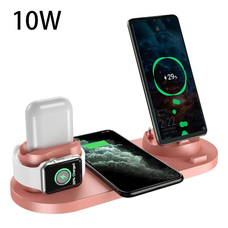 6-in-1 Wireless Fast Charging Dock Station for iPhone, Apple Watch & AirPods – Multi-Device Charging Pad