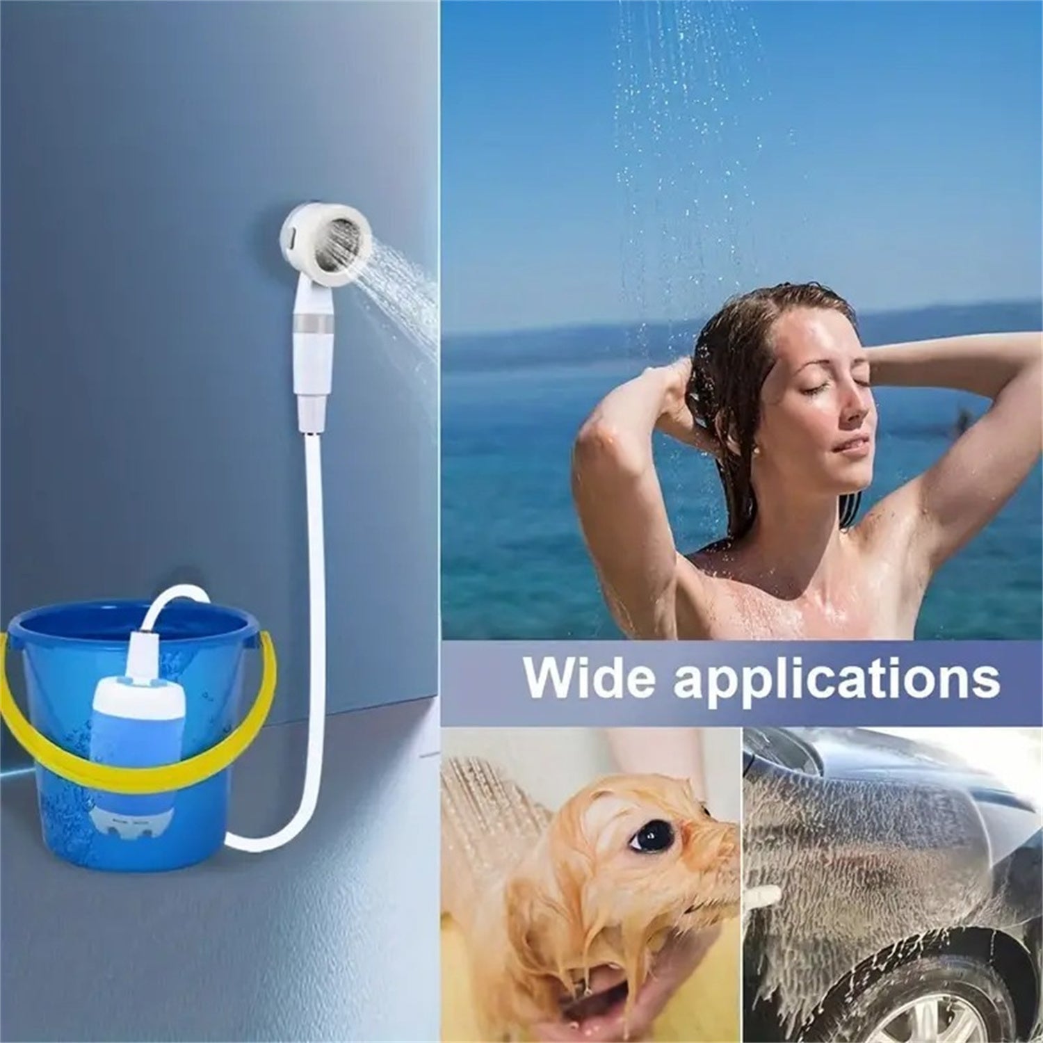 Stay Fresh Anywhere – Powerful 5000mAh Portable Camping Shower for Outdoor Adventures